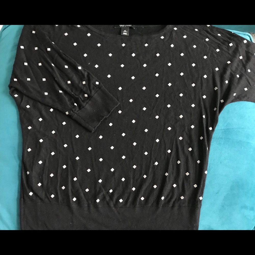 WHBM Black and Silver Diamonds Sweater